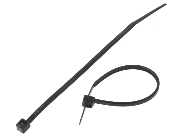 Kabelbinder; L: 100mm; W: 2,5mm; polyamide; 78,5N; zwart; Ømax: 25mm Kabelbinder; L: 100mm; W: 2,5mm; polyamide; 78,5N; zwart; Ømax: 25mm